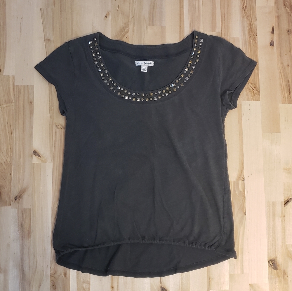 American Eagle Outfitters Gray Top T-Shirt XS